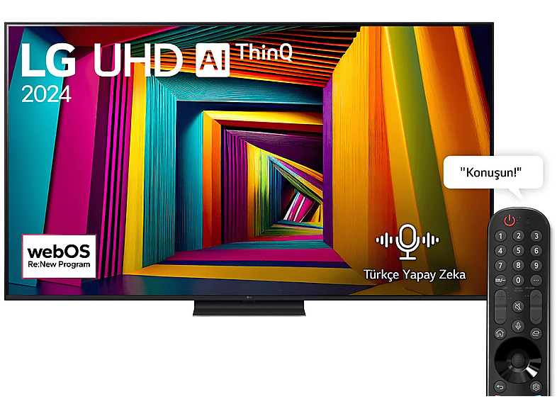 LG 65UT91 65 inç 165 Ekran 4K Smart AI Sihirli Kumanda HDR10 webOS24 UHD TV_0