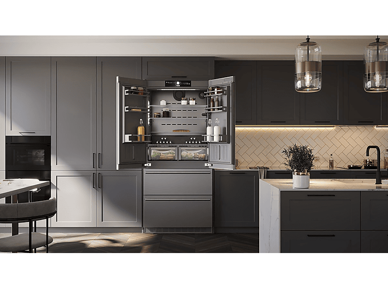 Liebherr CBNSTE 8872-20 Kühl- und Gefrierkombination, French Door (E, 522 l, 2027 mm hoch, Standgerät, No Frost (verminderte Eisbildung), Edelstahl) — Foto 2 von 2