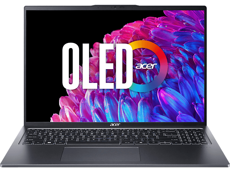 ACER Swift Go 16 OLED (SFG16-72-77XN) mit 120 Hz Display Tastaturbeleuchtung, Notebook, Zoll Display, Intel® Evo™ Plattform, Core™ Ultra 7 155H Prozessor, GB RAM, 1 TB SSD, Arc™ GPU, Steel Gray, Windows 11 Home