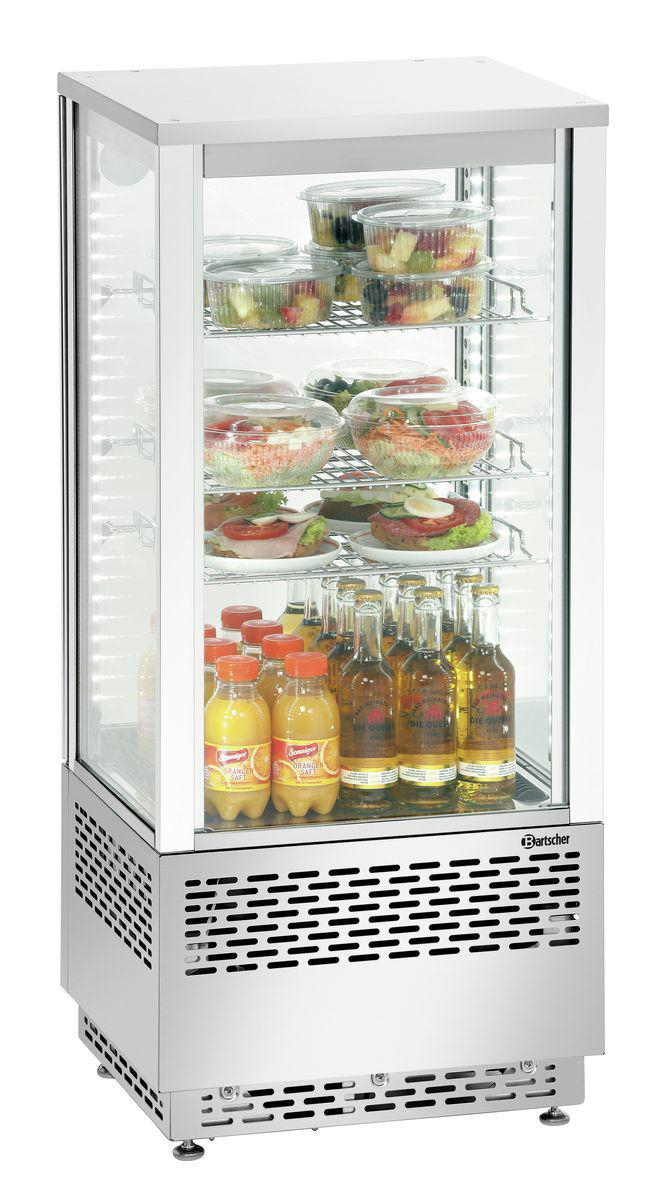 BARTSCHER 700478G Gewerbliche Mini-Kühlvitrine (C, 986 mm hoch, Silber)