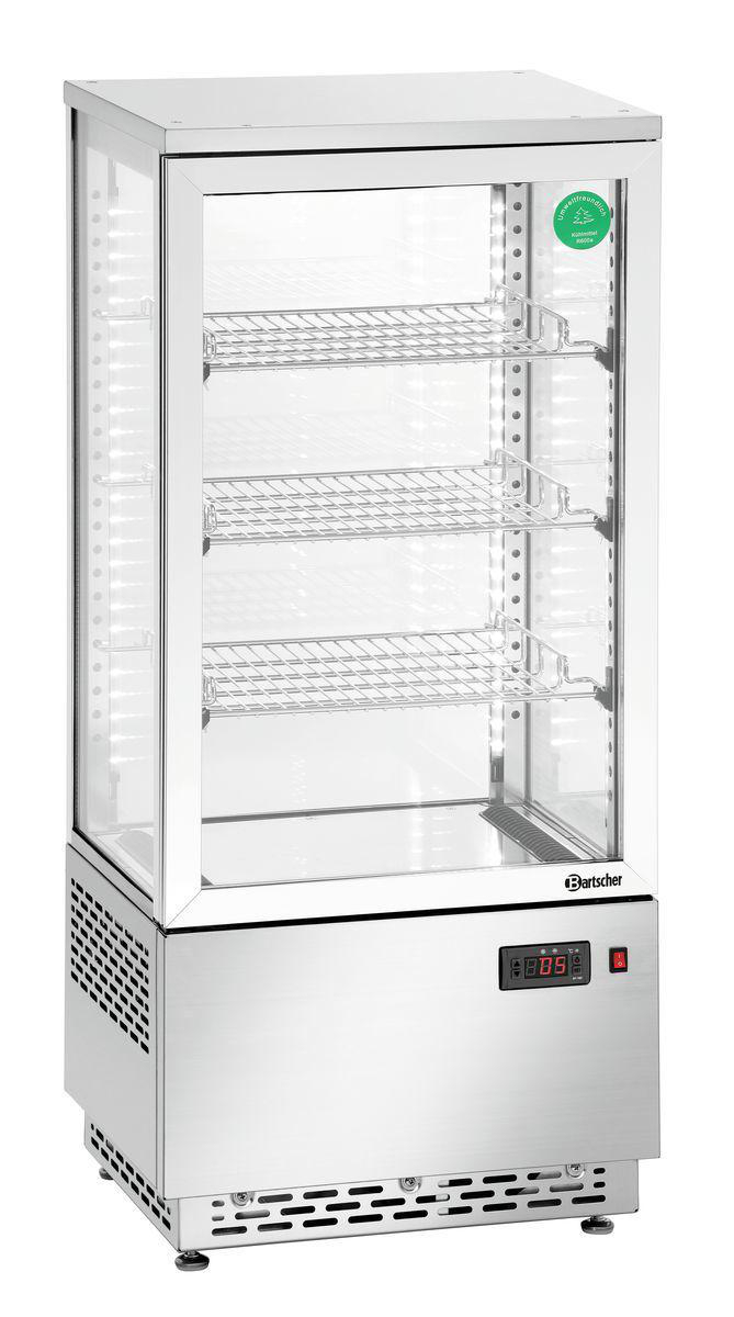 BARTSCHER 700478G Gewerbliche Mini-Kühlvitrine (C, 986 mm hoch, Silber)