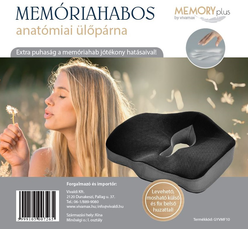 Nő, aki pitypangot fúj, memóriahabos ülőpárnával és jobb oldali szöveggel.