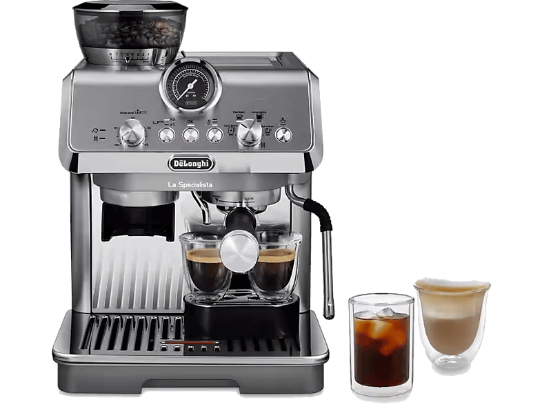 Cafetera express - De'Longhi La Specialista Arte Evo EC9255.M, 1550 W, 15 bar, 1.7 l, Molinillo incorporado, Cold brew, Sensor Griding, 2 Tazas, Metal