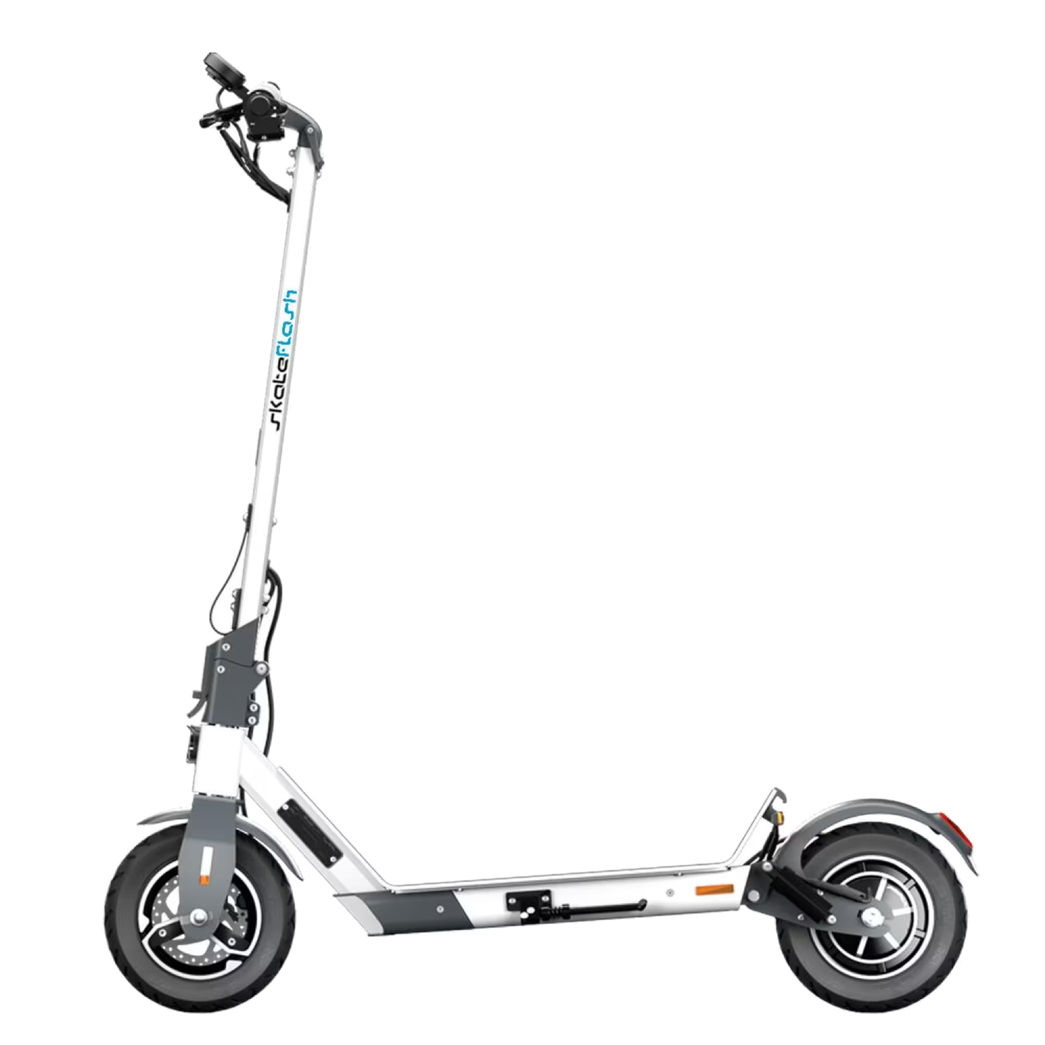 Patinete eléctrico - Skate Flash Model US, 800 W, 120 kg,  16000 mAh, 25 km/h, Autonomía 50 km, Blanco