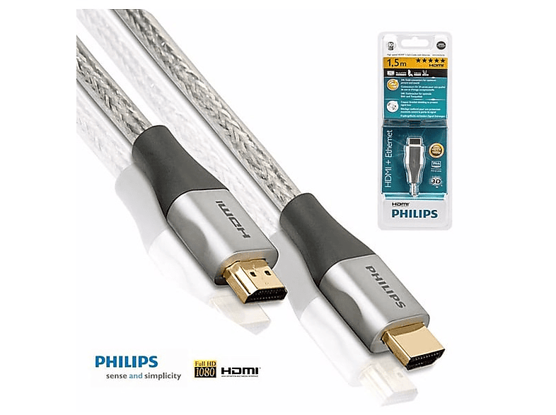 PHILIPS SWV3432S/10 Yüksek Hızlı 3D Destekli HDMI Kablo 1.5 Metre