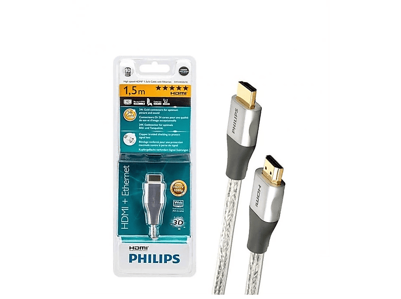 PHILIPS SWV3432S/10 Yüksek Hızlı 3D Destekli HDMI Kablo 1.5 Metre_2