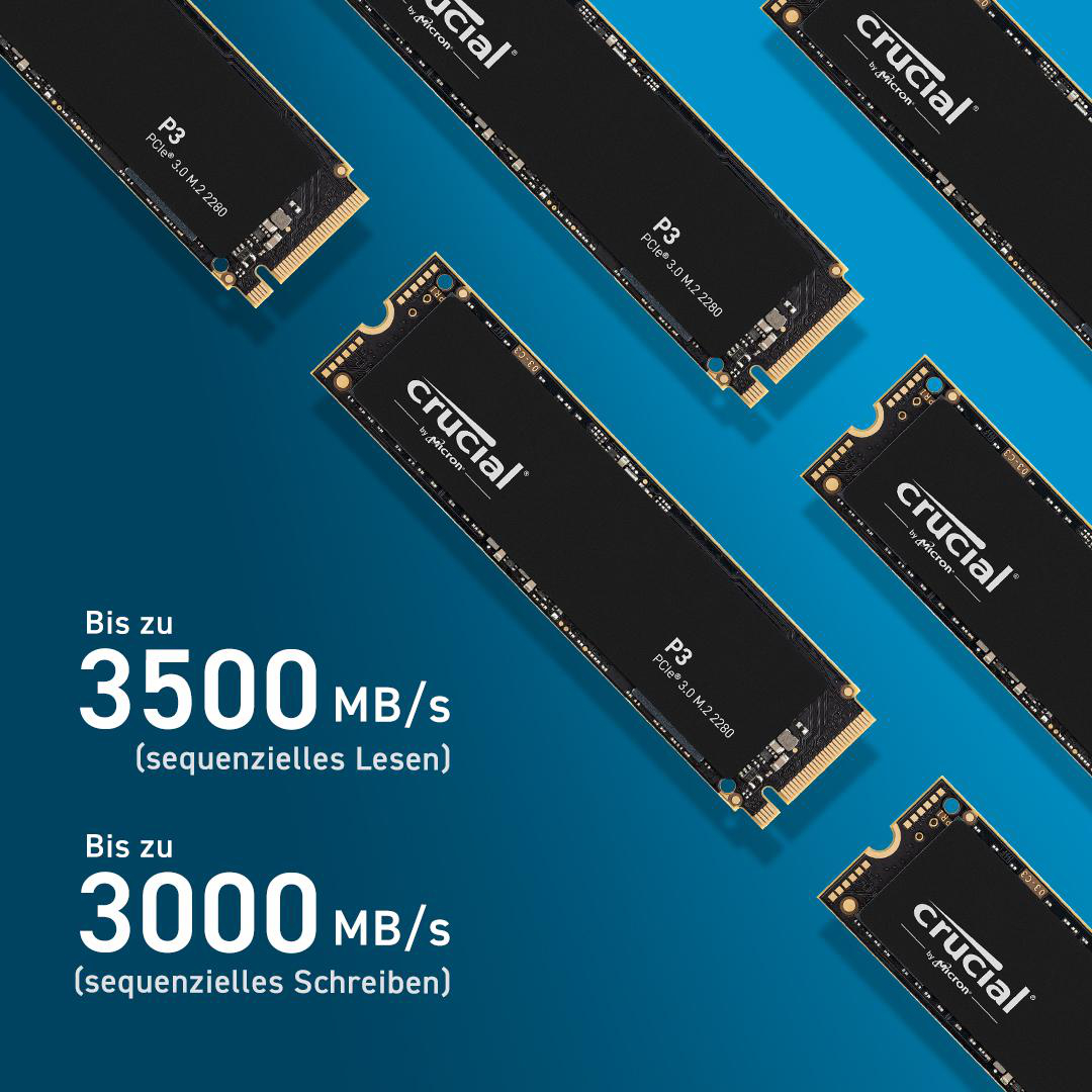 CRUCIAL P3 NVMe M.2 2280SS Festplatte, 4000 GB SSD M.2 via NVMe, intern ...