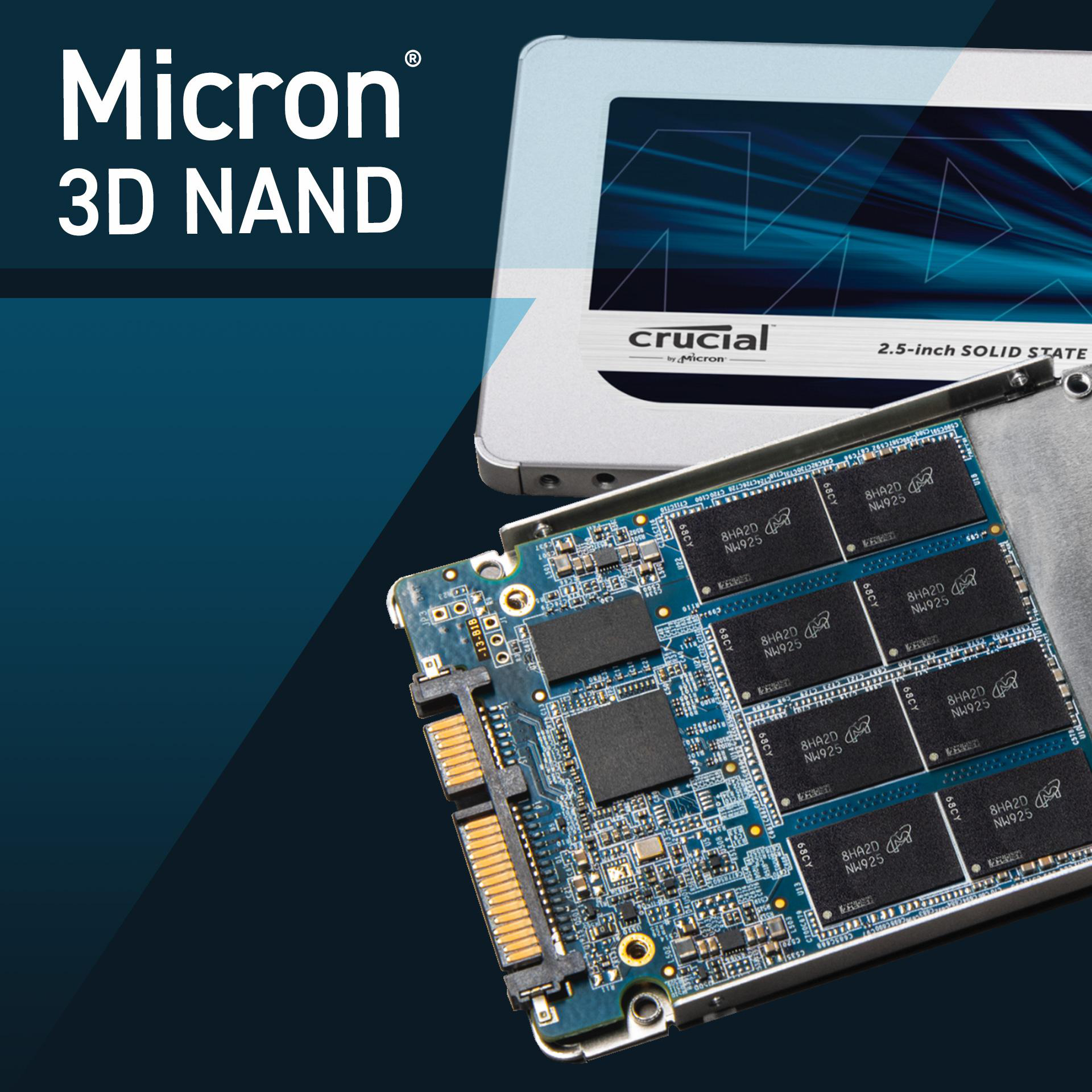 CRUCIAL MX500 Festplatte, 2 TB SSD SATA 6 Gbps, 2,5 Zoll, intern
