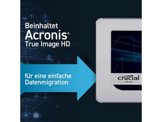 CRUCIAL MX500 Festplatte, 1 TB SSD SATA 6 Gbps, 2,5 Zoll, intern 1 