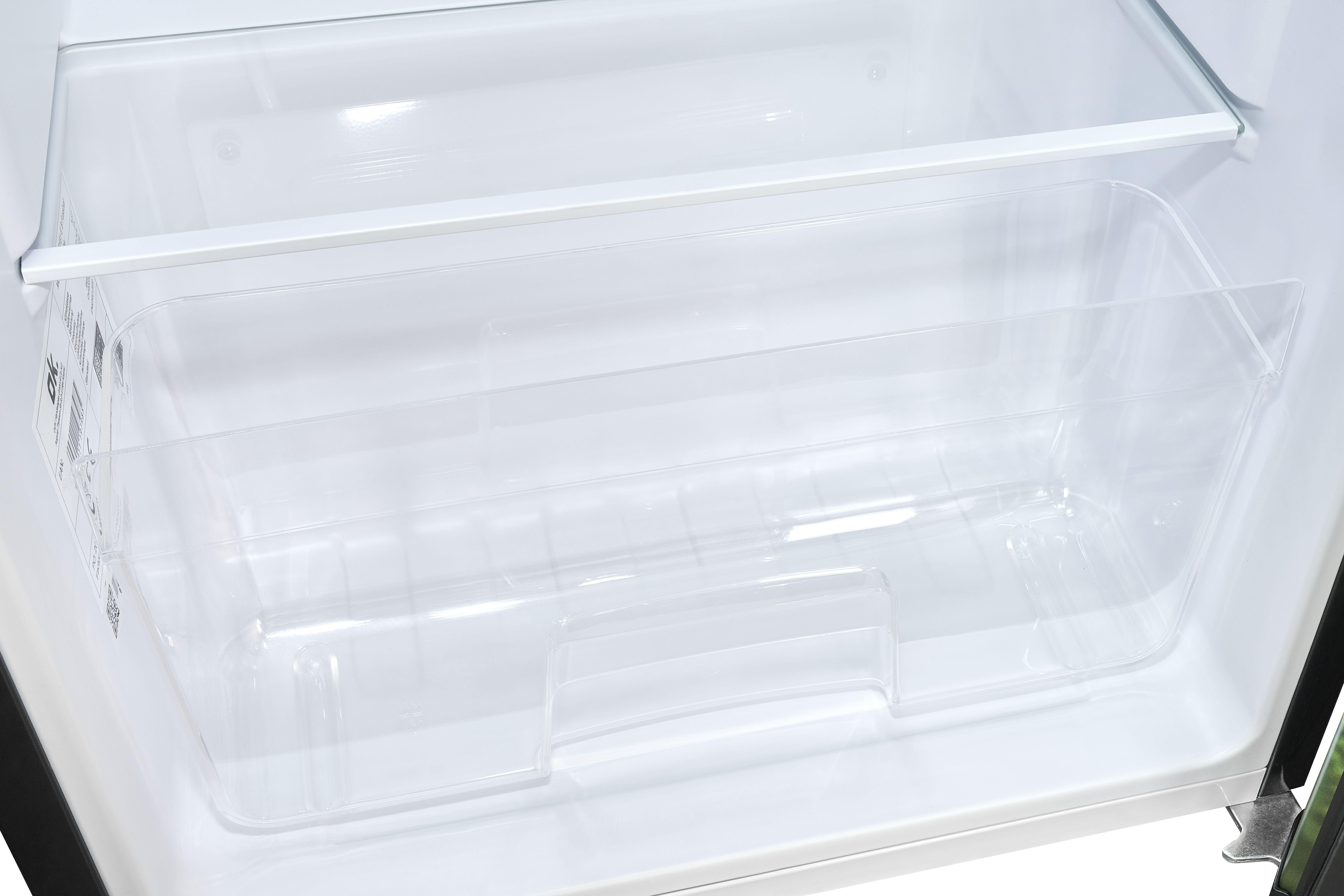 Im Inneren eines Kühlschranks: eine transparente Plastikbox mit einer einzigartigen Form.