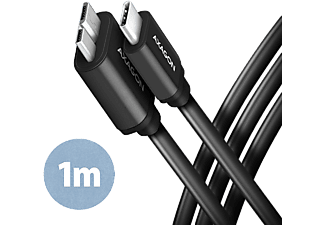 AXAGON USB Type-C 3.2 Gen 1 - USB micro-B adatkábel, 1 méter, fekete (BUMM3-CM10A)