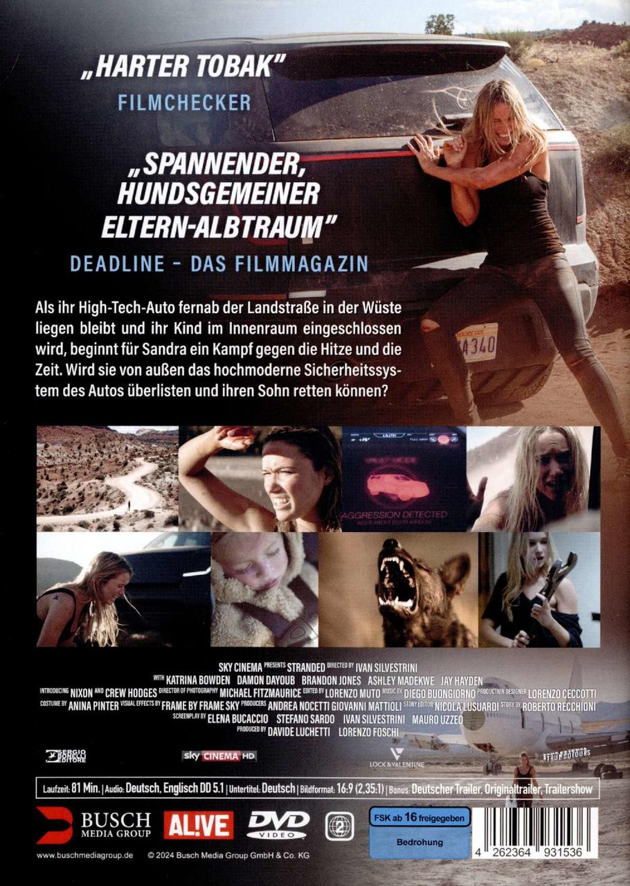 DVD-Cover mit einer Frau an einem Auto, Text auf Deutsch und mehreren kleineren Bildern.