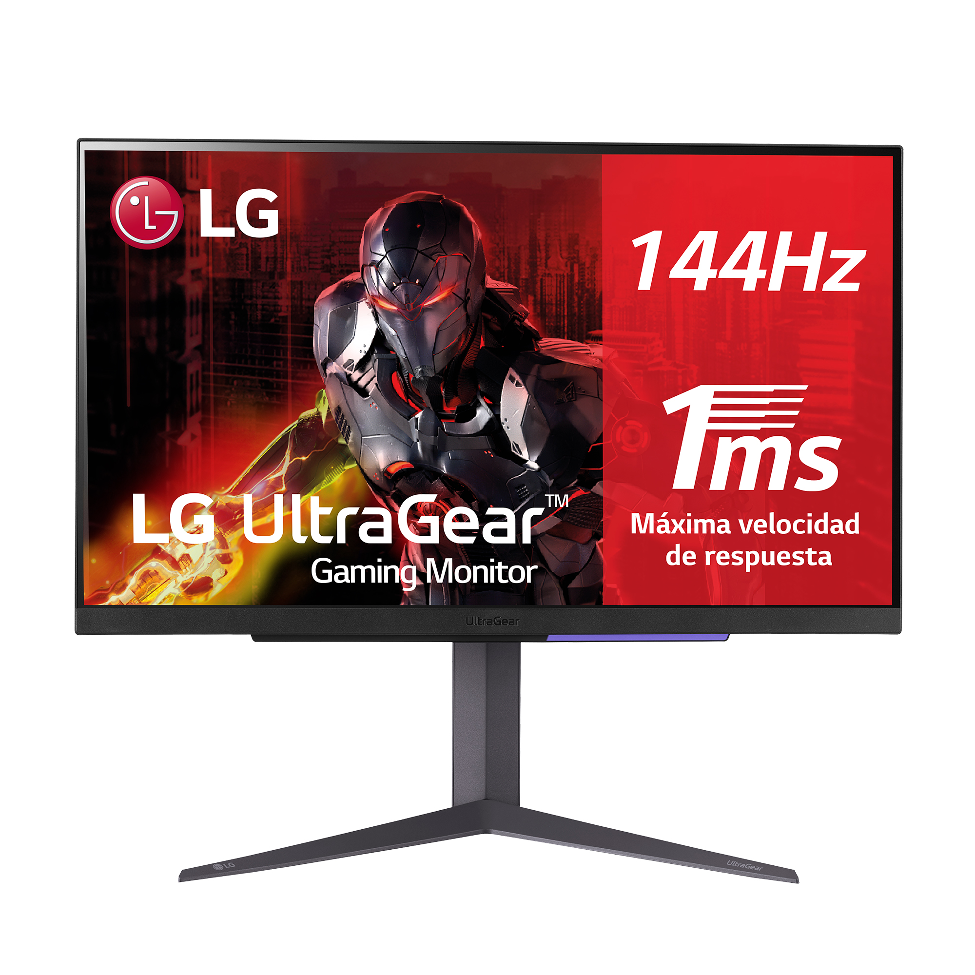 Monitor gaming LG UltraGear, 144Hz, 1ms tiempo respuesta, con imagen gamer.