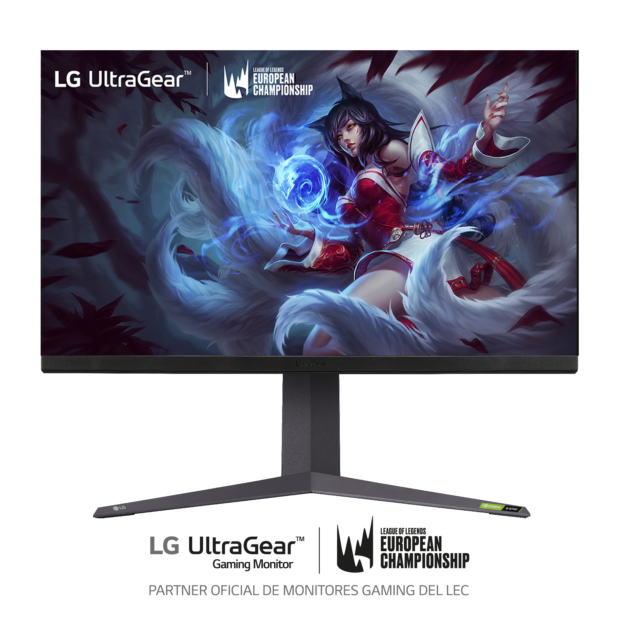 Monitor gaming LG UltraGear mostrando una imagen de League of Legends.