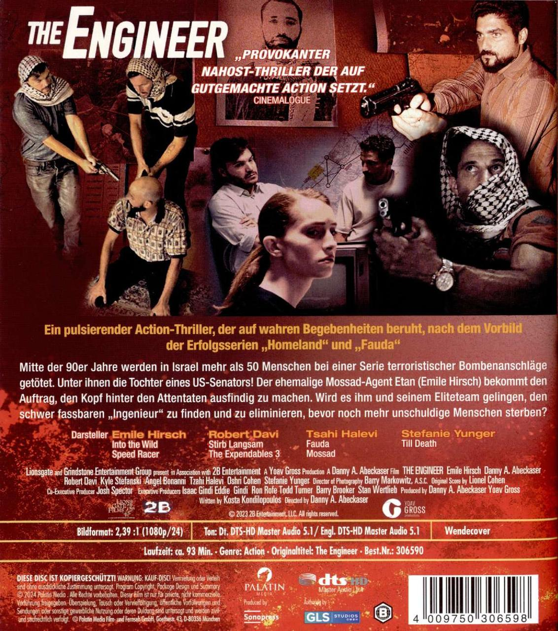 Filmposter für 'The Engineer' mit mehreren Schauspielern und einer Szene, die eine angespannte Situation zeigt.