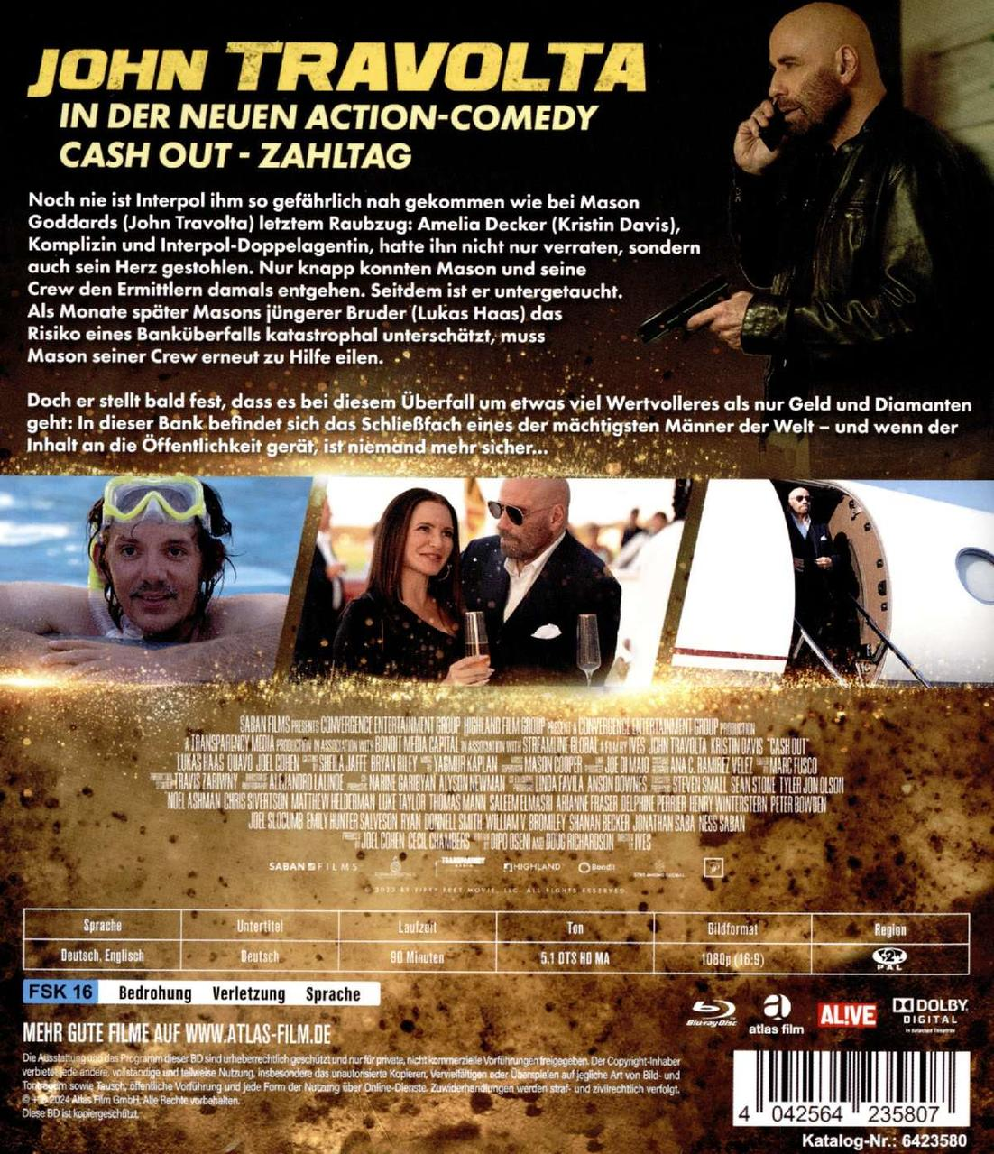 DVD-Cover für den Film 'John Travolta' mit Text auf Deutsch und Englisch. Ein Mann schaut ernst.