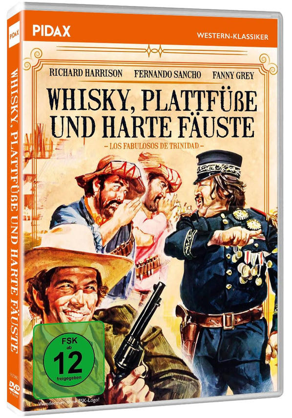 DVD-Hülle für 'Whisky, Plattfüße und harte Fäuste' mit Filmszene und Titel auf Deutsch.