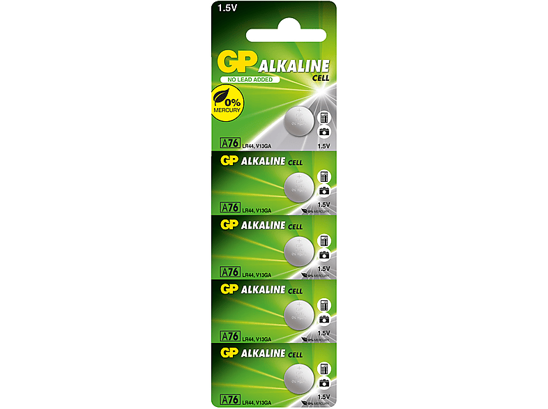 GP 5X A76-LR44-AG13 Boy Alkalin Düğme Pil