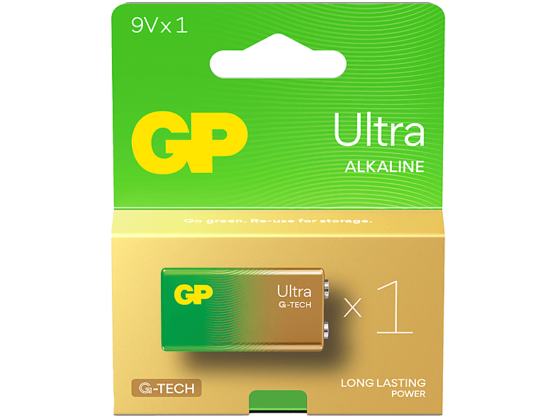 GP 1X Ultra Alkalin 9V Boy Kare Pil