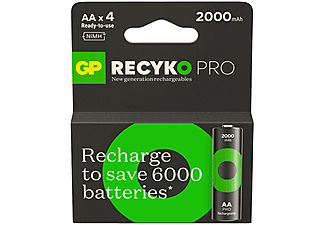 GP 4X 2000 mAh Recyko Pro Şarj Edilebilir AA Boy Kalem Pil