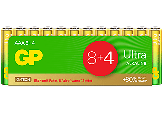 GP 12X Ultra Alkalin AAA Boy İnce Pil