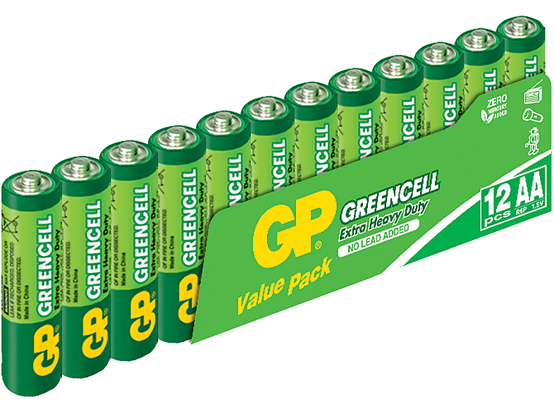 Gp 12X Grencell AA Boy Çinko Karbon Kalem Pil