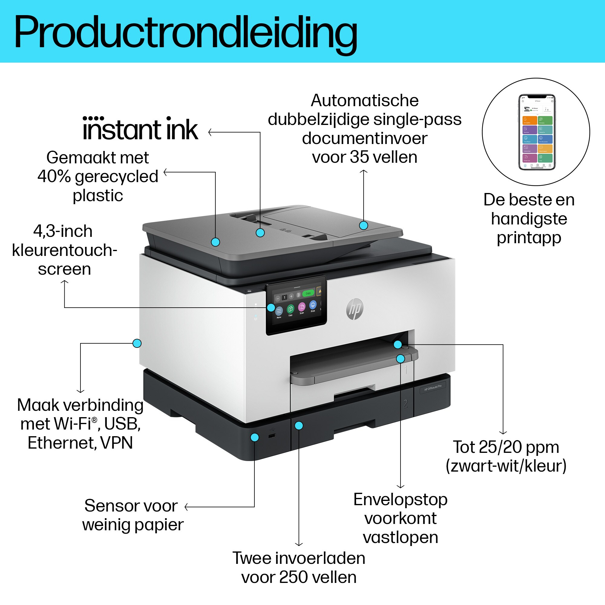 HP OfficeJet Pro Par 9132e Sans fil All-in-One Couleur Imprimante Imprimante