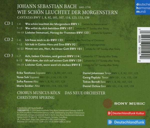 CD-Cover mit Text und Namen im Zusammenhang mit Johann Sebastian Bachs Kantaten.