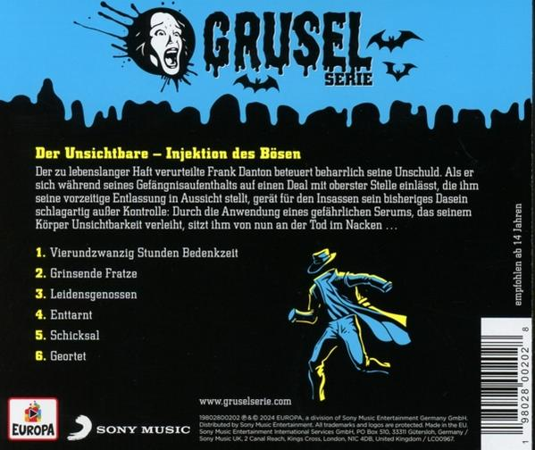 Rückseite einer DVD mit Text auf Deutsch und einer Cartoonfigur einer Person mit Hut.