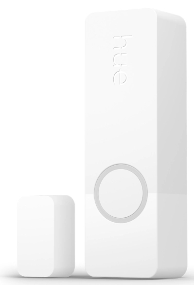 Dwa białe urządzenia smart home, hub i mała kostka.