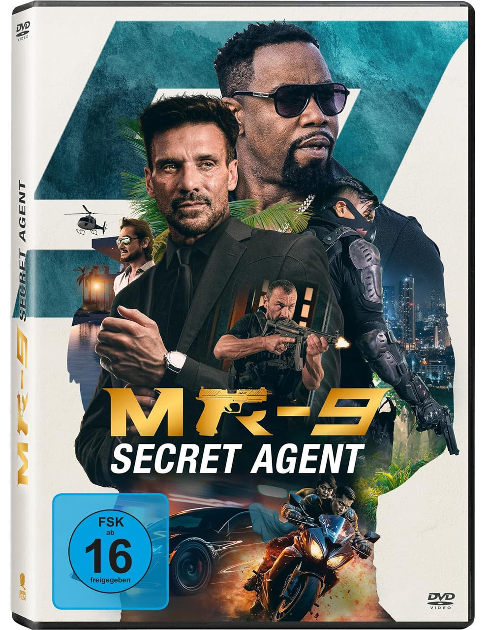 DVD-Cover von 'MR-9: Secret Agent' mit Schauspielern und Actionszenen.