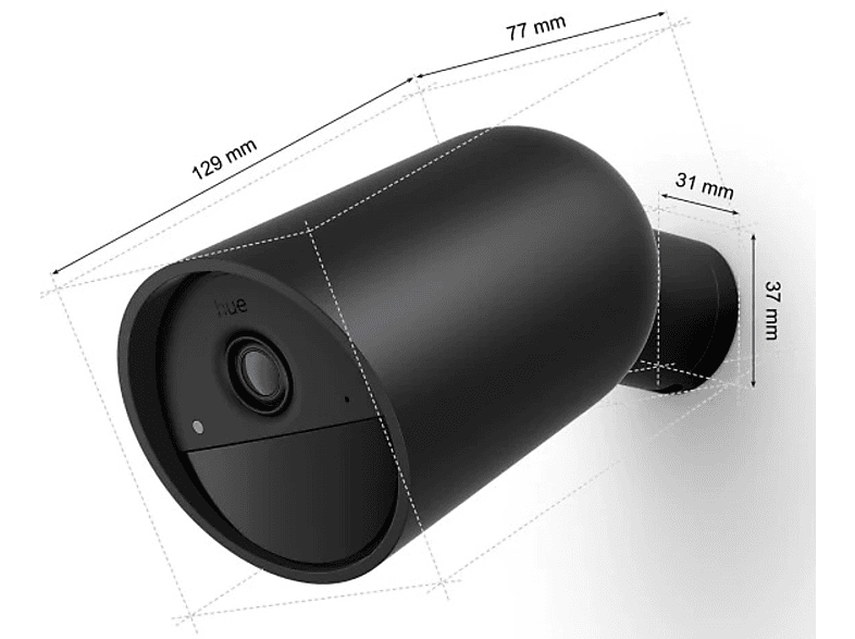 Kamera PHILIPS HUE Secure zasilana baterią Zewnętrzna / Wewnętrzna, Wi-Fi Czarny – zdjęcie 3