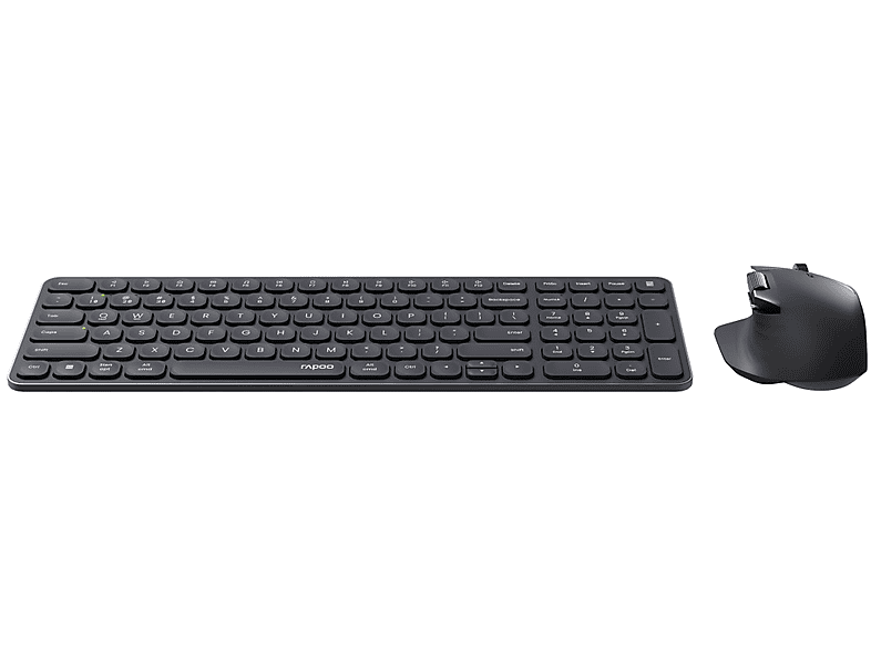 Thumbnail - RAPOO 9760M Ultra-Slim Multimodus, Deskset, Kabellos, Schwarz