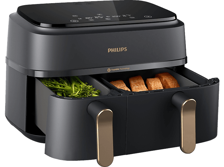 PHILIPS NA352/00 Airfryer 3000 Series Dual Basket 9L Kapazität (3L+6L ...