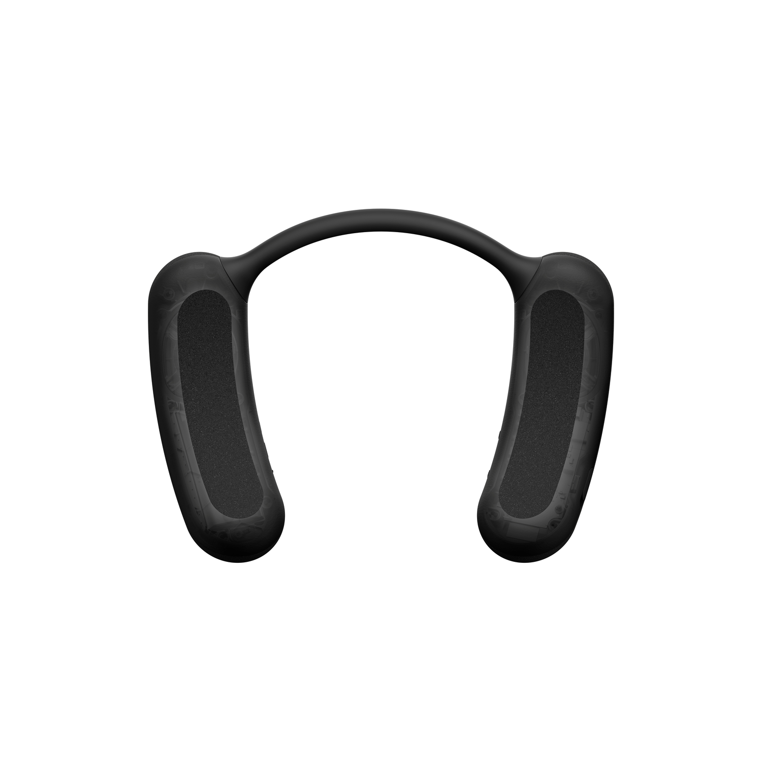 Black neck speaker, worn around the neck, with two speakers on either side.