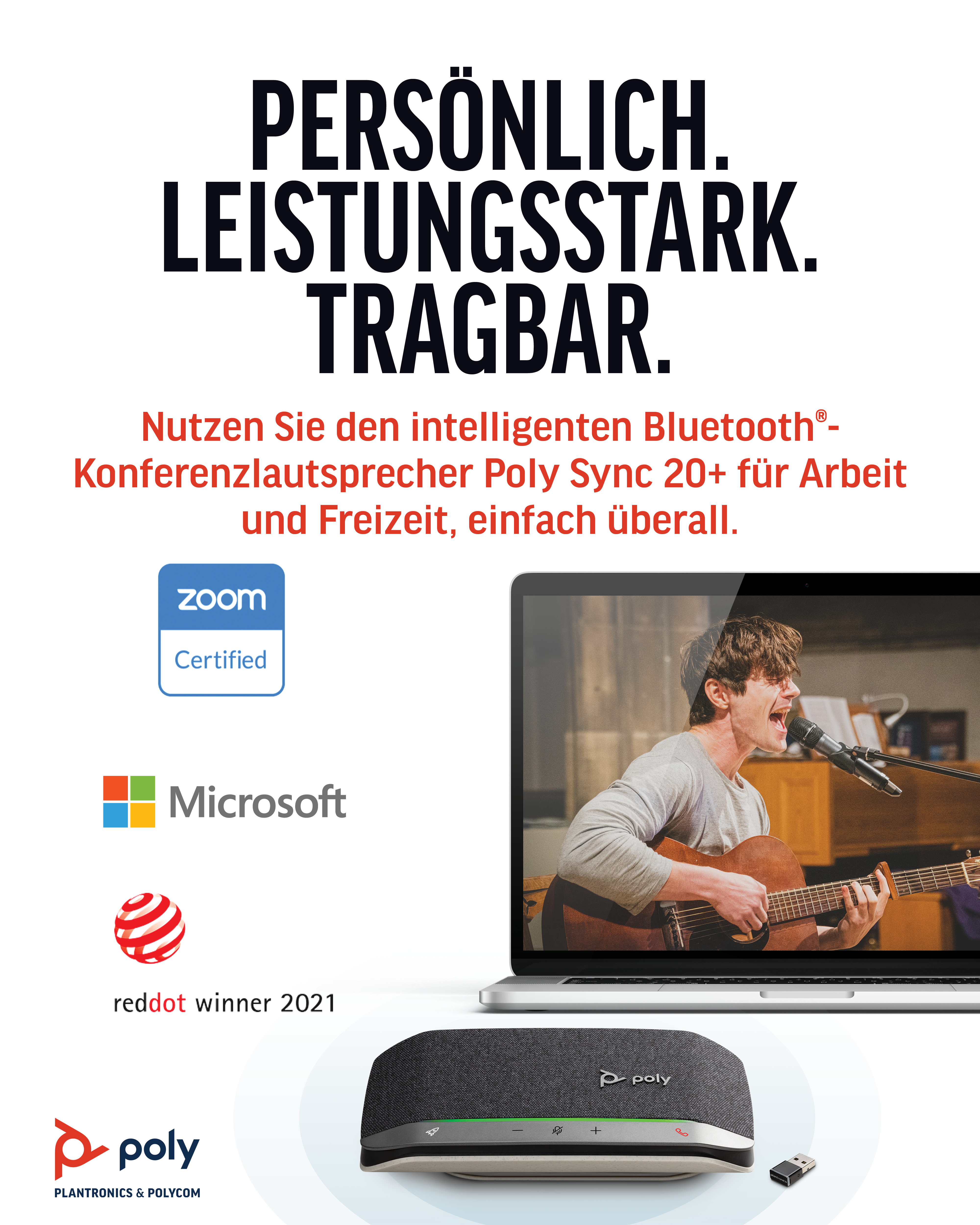 POLY Sync20  Konferenzlautsprecher Bluetooth Grau