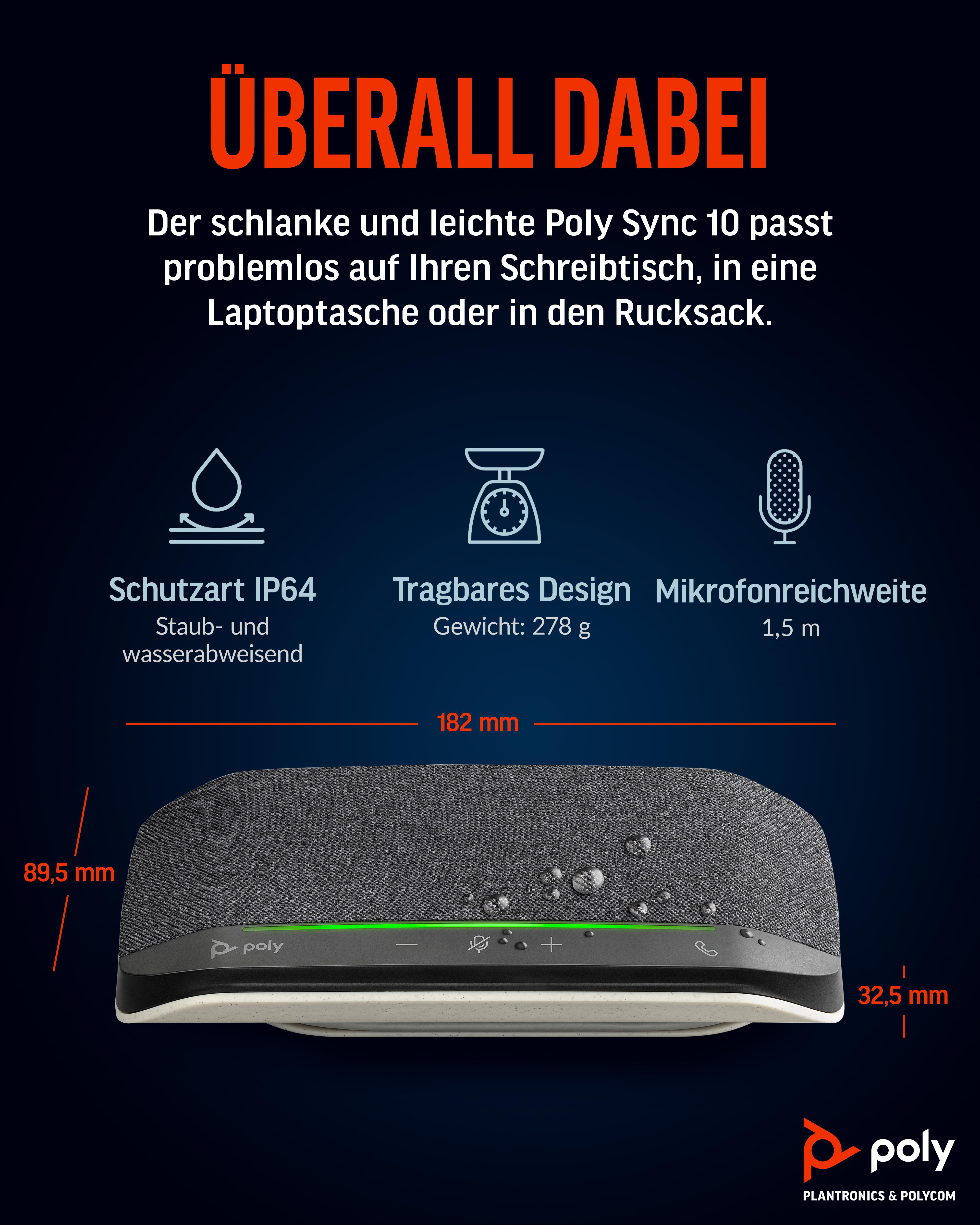 POLY Sync10  Konferenzlautsprecher Grau