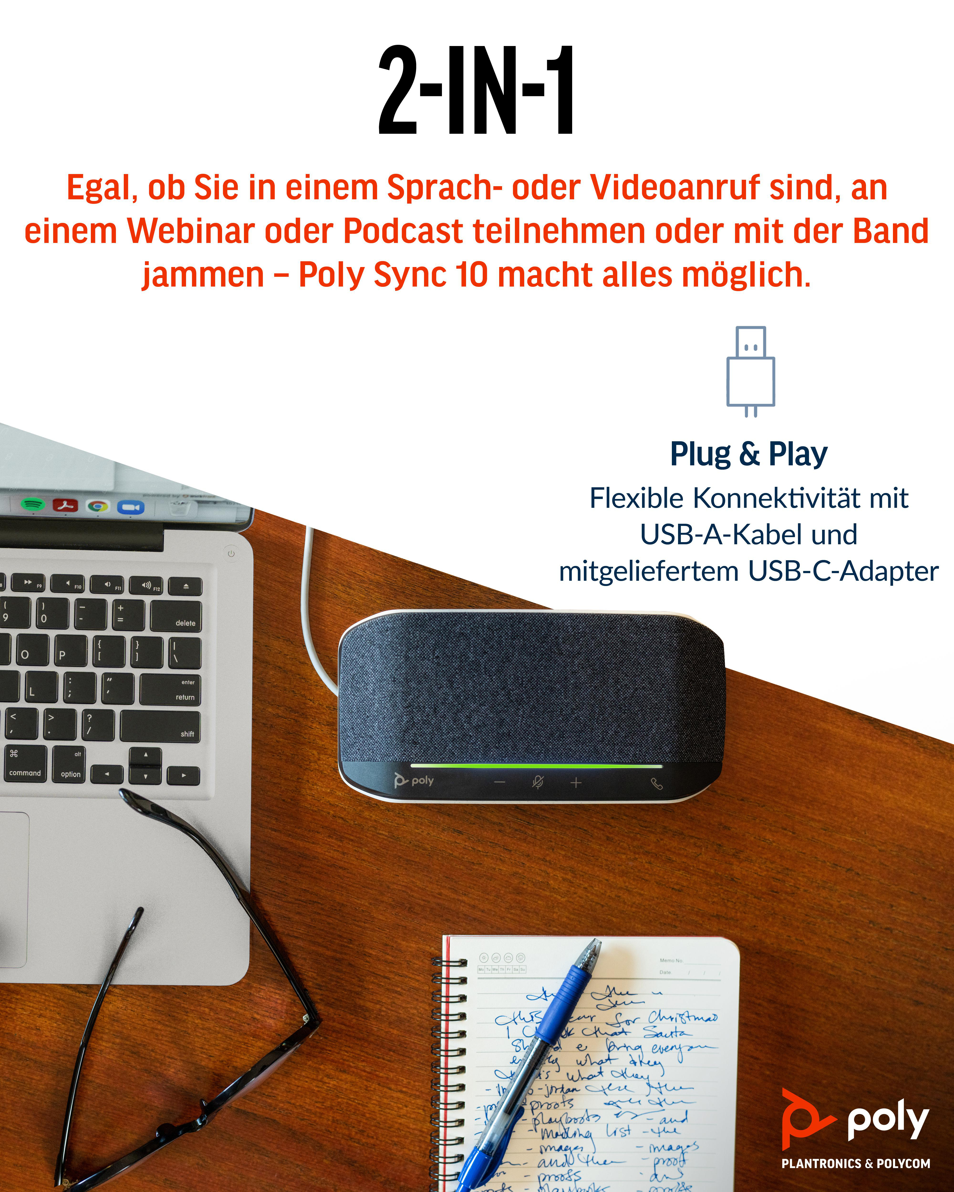 POLY Sync10  Konferenzlautsprecher Grau
