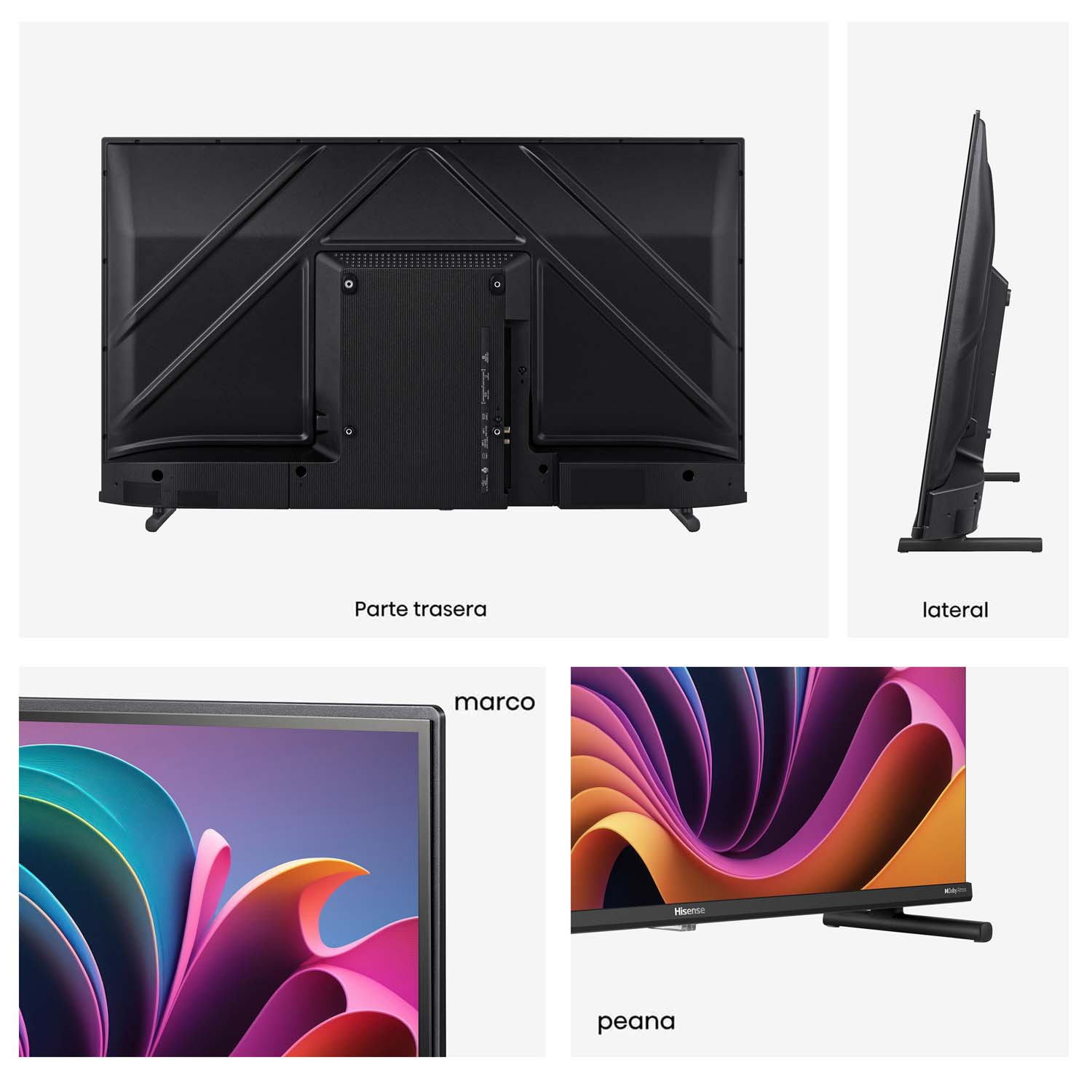 TV QLED 40" - Hisense 40A5NQ/QLED, Full-HD, HDR 10+, Dolby Atmos, Modo Deportes IA, Control por voz,  Negro