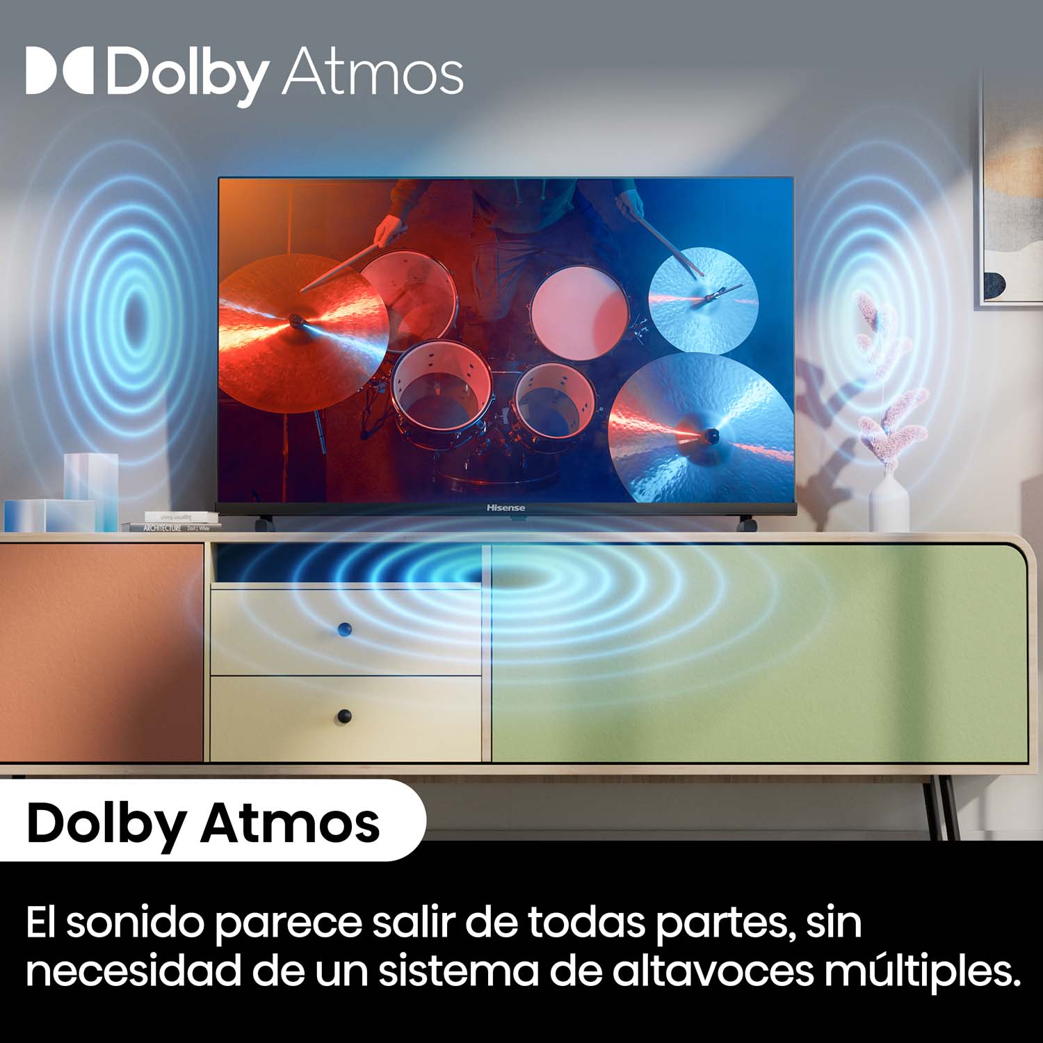 TV QLED 40" - Hisense 40A5NQ/QLED, Full-HD, HDR 10+, Dolby Atmos, Modo Deportes IA, Control por voz,  Negro
