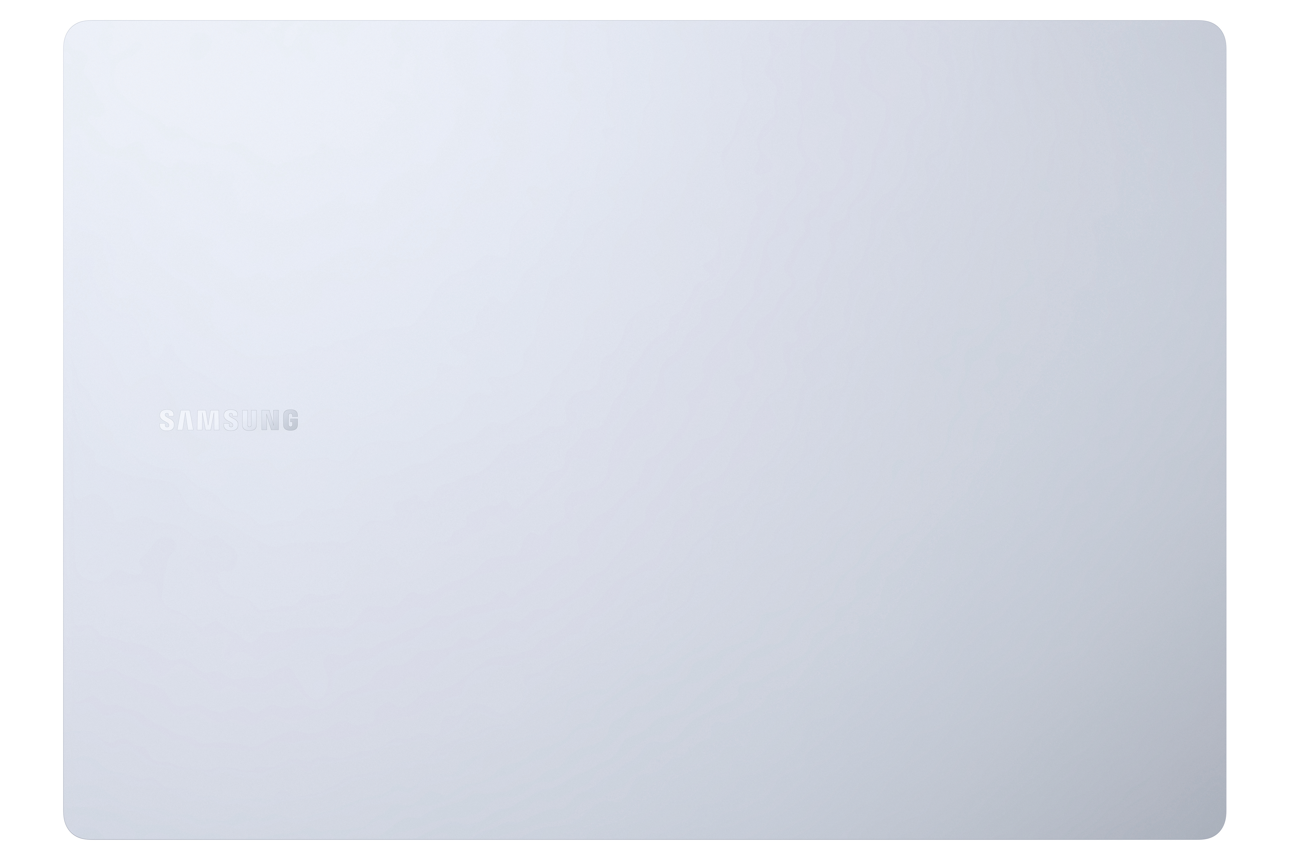 Weiße Laptop-Draufsicht mit Samsung-Logo.