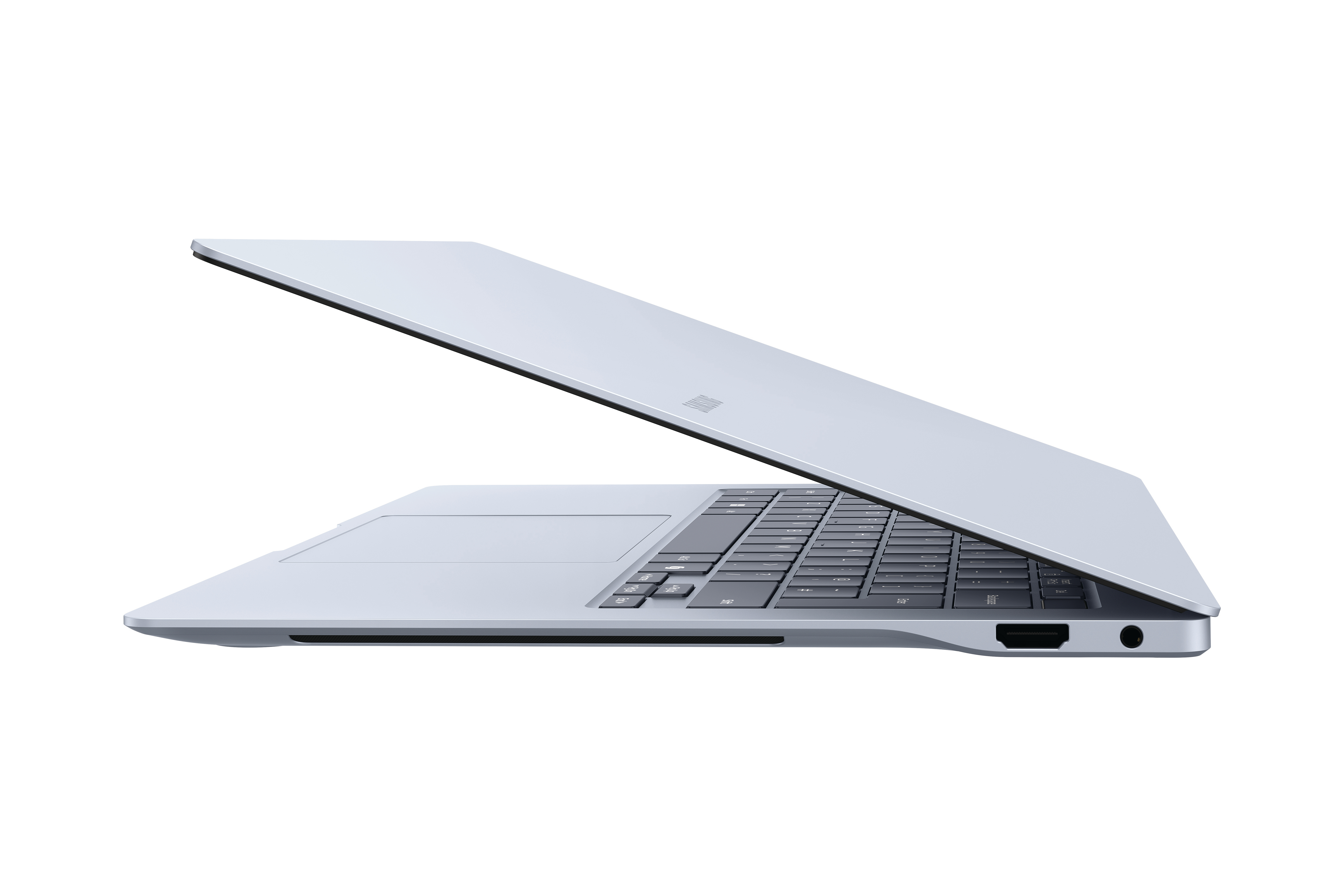 Ein Laptop mit leicht geöffnetem Deckel.