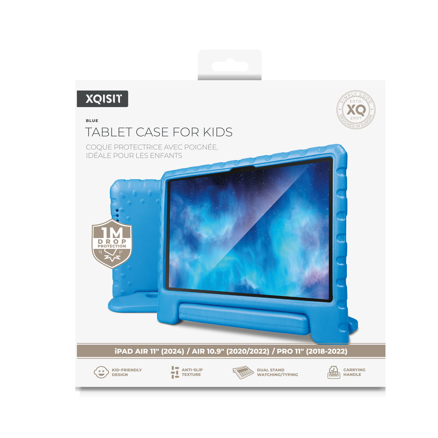 XQISIT Cover iPad Air 10.9'' (2020, 2025) Kids Blauw (600846)