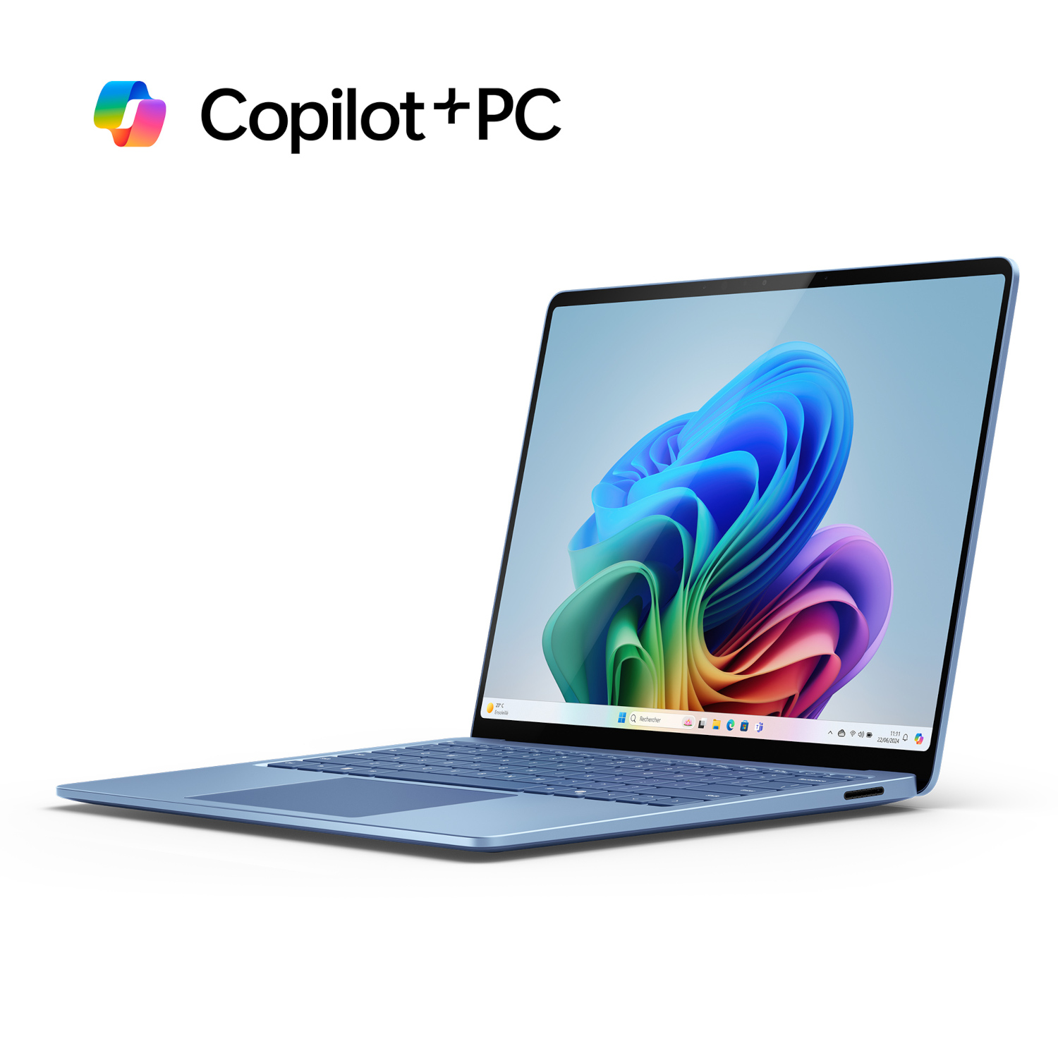Een laptop is open en toont een afbeelding.