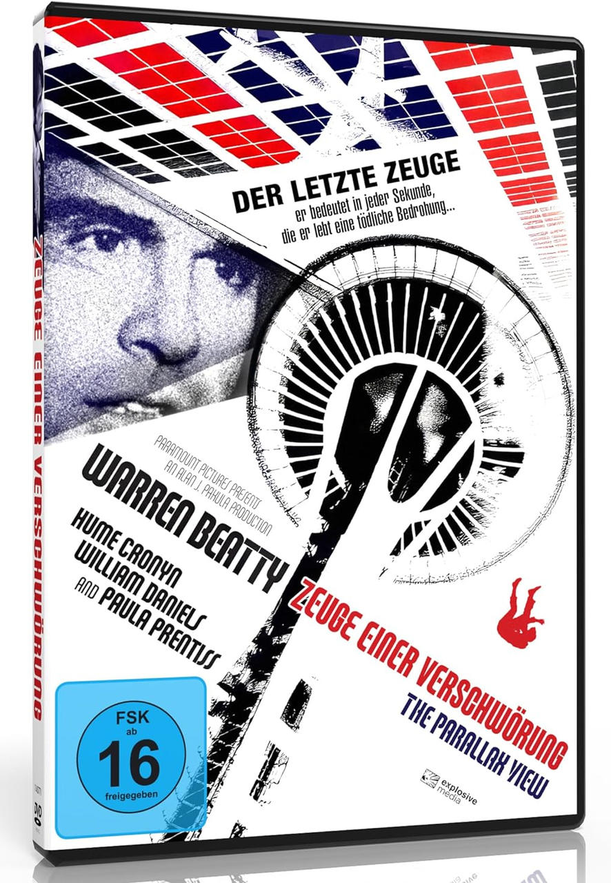 DVD-Cover für den Film 'The Parallax View' mit Warren Beatty.