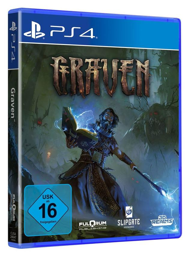 PlayStation 4 Spielbox mit Fantasy-Art-Cover und USK 16-Rating.