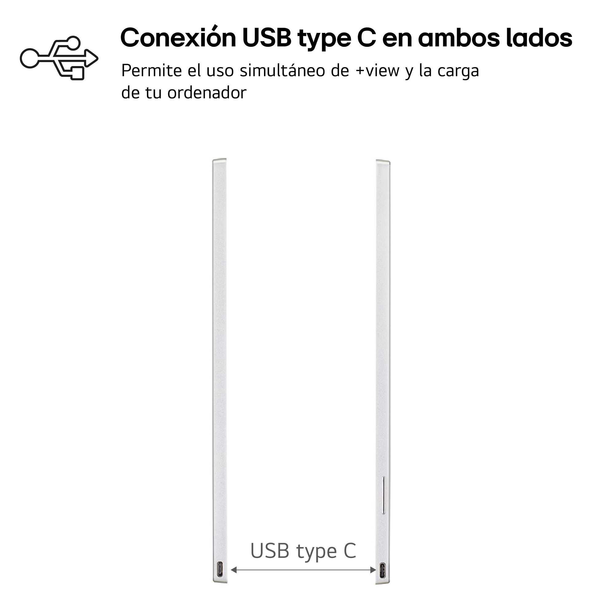 Dos portátiles plateados lado a lado. Puertos USB tipo C visibles.