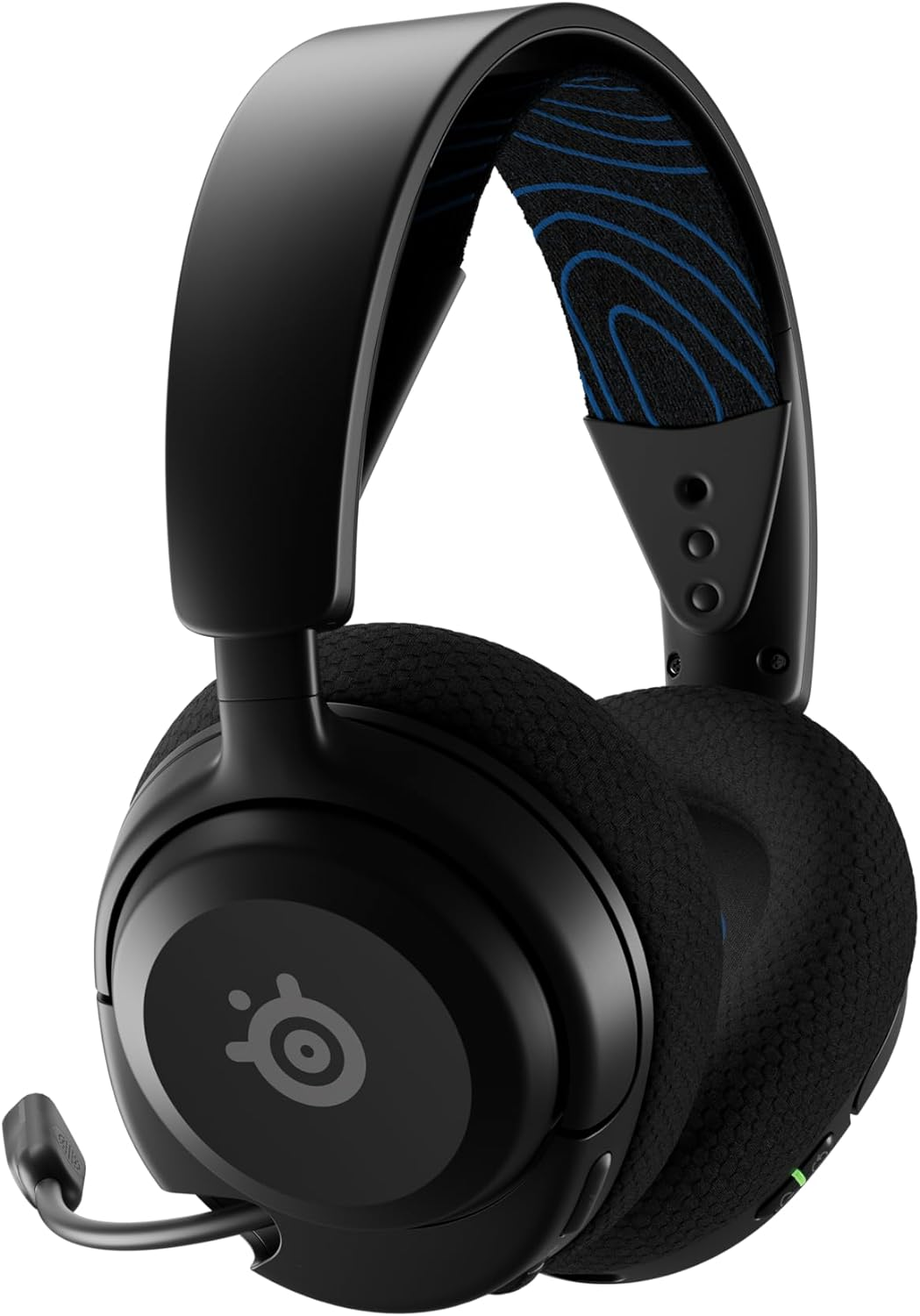 Auriculares para juegos negros y grises con micrófono.