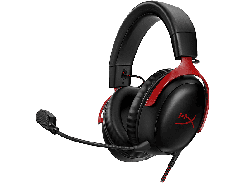 HP HyperX Cloud III Gaming Headset, 3.5mm, USB-C/A, 53mm Treiber, Schwarz/Rot — Foto 5 von 5