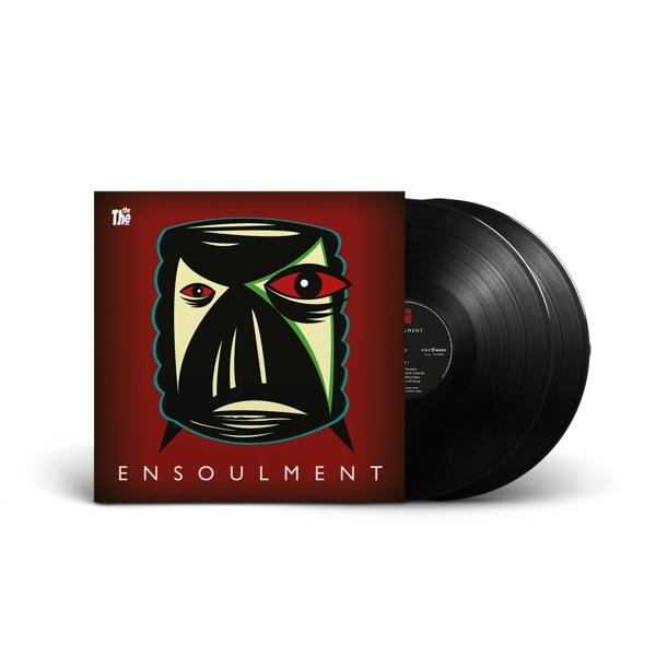 Albumcover mit abstrakter Gesichts-Kunst und zwei Schallplatten.